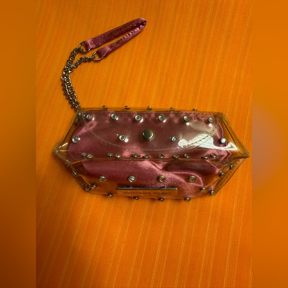 Victoria's Secret Pink and Silver Studded Clutch